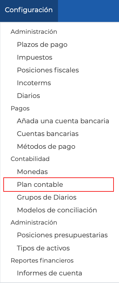Imagen 2: Plan Contable