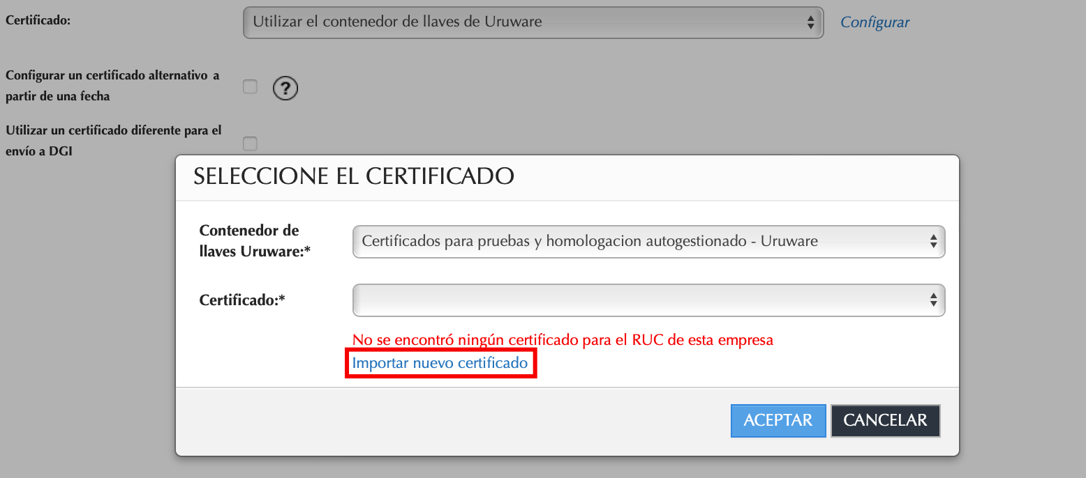 Imagen 5: Importar nuevo certificado.