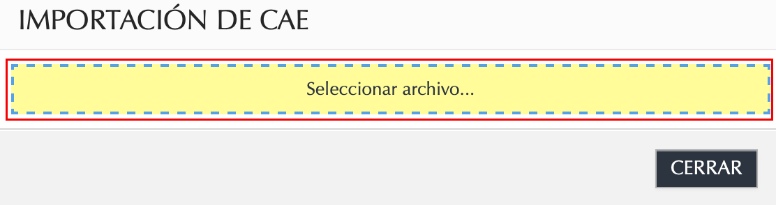 Imagen 2: Seleccionar CAE para importar