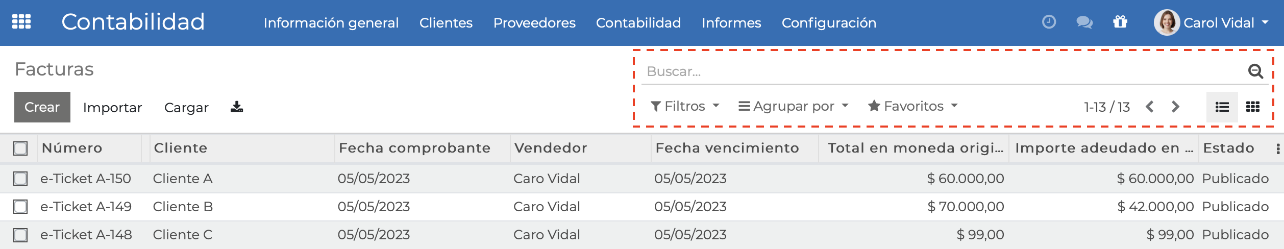 Imagen 3: Búsqueda de comprobante